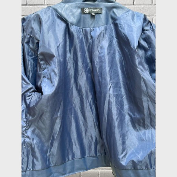 Blue Faux Leather Jacket (NWOT) - Picture 4 of 7